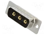 Connector: Special D-Sub; PIN: 3; plug; male; on PCBs; THT; MHCD MH CONNECTORS