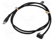 Cable; USB 2.0; USB C plug,USB C angled plug; 1m; black; 480Mbps LOGILINK
