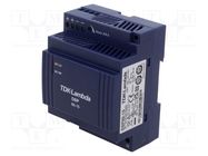 Power supply: switched-mode; for DIN rail; 60W; 15VDC; 4A; 85% TDK-LAMBDA