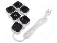 Plug socket strip: supply; Sockets: 4; 230VAC; 16A; white; 1.5m LOGILINK