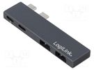 Docking station; Thunderbolt 3,USB 3.0,USB 3.2; aluminium LOGILINK
