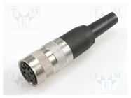 Connector: M16; plug; female; soldering; for cable; PIN: 5; 5A; 100V AMPHENOL