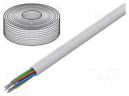 Wire; SCYY; 8x0.22mm2; round; stranded; Cu,tinned; PVC; white; 150V TECHNOKABEL