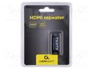 Repeater HDMI; HDMI 1.4; HDMI socket,both sides; black; 40m GEMBIRD
