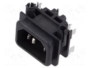 Male; snap-in; plug; 250V; 10A; Type: C14 (E) SCHURTER