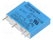 Relay: electromagnetic; SPST-NO; Ucoil: 4.5VDC; 5A; 5A/250VAC; NY FCL Components