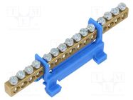 Connector: terminal block; 16mm2; ways: 1; terminals: 15; blue; TS35 PAWBOL