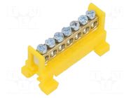 Connector: terminal block; for DIN rail mounting; yellow; ways: 1 PAWBOL