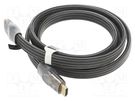Cable; HDMI 2.0,flat; HDMI plug,both sides; PVC; textile; black VENTION