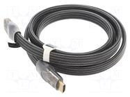 Cable; HDMI plug,both sides; PVC; textile; HDMI 2.0; Len: 1.5m VENTION