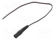 Cable; 2x0.35mm2; wires,DC 5,5/2,1 socket; straight; black; 0.25m WEST POL