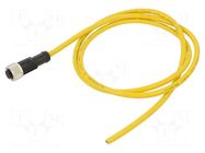 Connector: M12; plug; female; PIN: 5; straight; 4A; 60V; IP68; cables AMPHENOL LTW