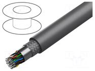 Wire; Alpha Essential C&C; 18x2x22AWG; PVC; dark grey; 300V; 30.5m ALPHA WIRE