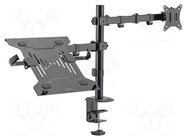 Monitor holder; 9kg; 10÷32"; Arm len: 376mm LOGILINK