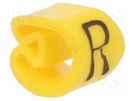Markers; Marking: R; 2.5÷5mm; PVC; yellow; -30÷80°C; leaded; CLI C WEIDMÜLLER