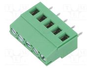 PCB terminal block; angled 90°; 5mm; ways: 5; on PCBs; 2.5mm2; 16A ADAM TECH