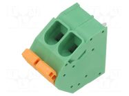 Connector: PCB terminal block; terminal; 27A; 600V; angled; green ADAM TECH