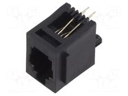 Connector: RJ9; socket; PIN: 4; 4p4c; on PCBs,PCB snap; THT ADAM TECH