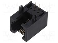 Socket; RJ11; PIN: 4; Layout: 6p4c; on PCBs,PCB snap; THT ADAM TECH