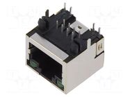 Connector: RJ45; socket; PIN: 8; shielded,with LED; 8p8c; THT ADAM TECH