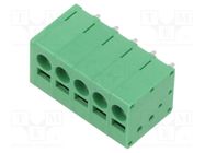 PCB terminal block; straight; 5mm; ways: 5; on PCBs; 24AWG÷12AWG ADAM TECH