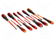 Kit: screwdrivers; insulated; PH1/SL,PH2/SL; ERGO®; 12pcs. BAHCO