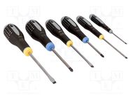 Kit: screwdrivers; Pozidriv®,slot; ERGO®; 6pcs. BAHCO