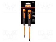 Kit: screwdrivers; insulated; PlusMinus cross PZ-type; ERGO®; tag BAHCO