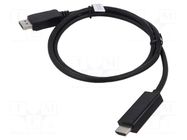 Cable; DisplayPort plug,both sides; 1m; black; DisplayPort 1.2 DIGITUS