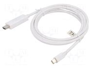 Cable; HDMI plug,mini DisplayPort plug; 2m; white DIGITUS