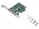 PC extension card: PCIe; USB A socket x4; USB 3.0; 5Gbps DIGITUS