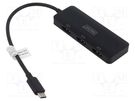 Adapter; HDCP 2.2; HDMI socket x3,USB C plug; black DIGITUS