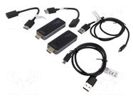 HDMI extender; HDMI plug x2,USB B micro socket x2; black; ABS DIGITUS