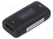 Repeater; HDMI socket,both sides; HDCP 2.2,HDMI 2.0; black; 20m DIGITUS