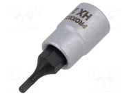 Socket; hex key,socket spanner; HEX 2mm; 1/4" PROXXON