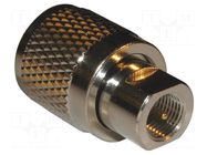 Adapter; FME male,UHF male; Insulation: POM; 50Ω; brass; 1GHz AMPHENOL RF