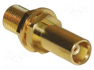 Adapter; MCX female,both sides; Insulation: PTFE; 50Ω; brass; 6GHz AMPHENOL RF