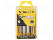 Holder; 1/4"; Overall len: 60mm; Mounting: 1/4" (E6,3mm); 5pcs. STANLEY