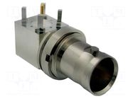 Connector: BNC; socket; female; angled 90°; 75Ω; THT; PTFE; brass AMPHENOL RF