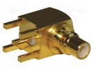 Socket; SMC; male; angled 90°; 50Ω; THT; for cable; PTFE; Mat: brass AMPHENOL RF