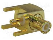 Connector: MCX; socket; male; angled 90°; 50Ω; THT; on PCBs; PTFE AMPHENOL RF