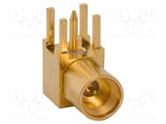 Connector: coaxial; socket; male; angled 90°; 50Ω; THT; on PCBs AMPHENOL RF