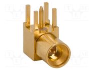 Connector: coaxial; socket; male; angled 90°; 50Ω; THT; on PCBs AMPHENOL RF