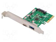 PC extension card: PCIe; USB A socket,USB C socket; USB 3.1 DIGITUS