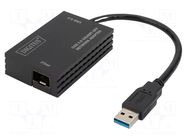 USB to Ethernet adapter; SFP x2,USB A plug; USB 3.0; black DIGITUS