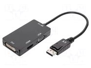 Converter; DisplayPort 1.2,HDMI 1.4; 0.2m; black; black DIGITUS