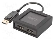 Splitter; DisplayPort 1.2a,HDCP 1.3; black DIGITUS