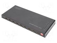 Splitter; HDCP 2.2,HDMI 2.0; black; Input: DC socket,HDMI socket DIGITUS