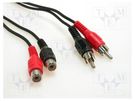 Cable; RCA socket x2,RCA plug x2; 2.5m; Plating: nickel plated Goobay
