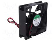 Fan: DC; axial; 12VDC; 92x92x25mm; 87.55m3/h; 40.7dBA; ball; 24AWG SUNON